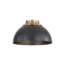 Golden 6950-FM MBS-BLK - Golden Lighting Shepard 3-light Flush Mount in Modern Brass and Matte Black shade